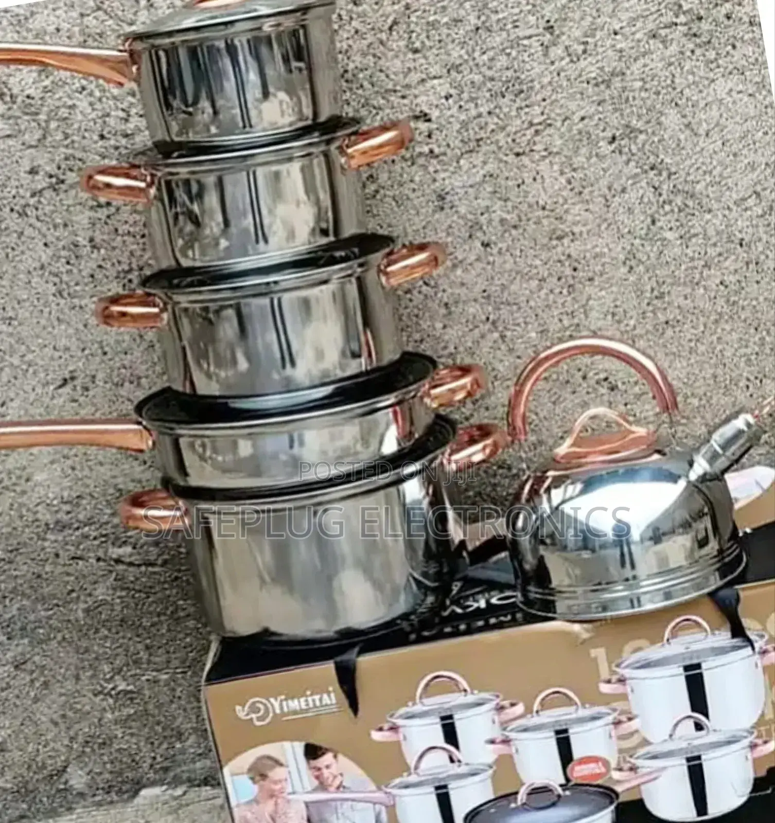 Cookware Set - 12pcs Yimeitai Stainless Pots/ Kettle