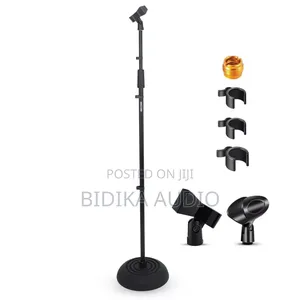 Mic Stand Floor Adjustable Round Base Metal