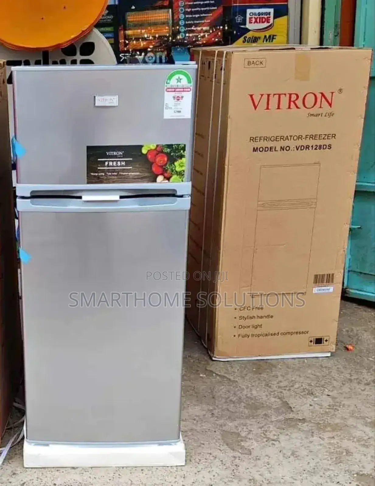 Silver Vitron 128litres Electric Double Door Fridge Vdr128ds