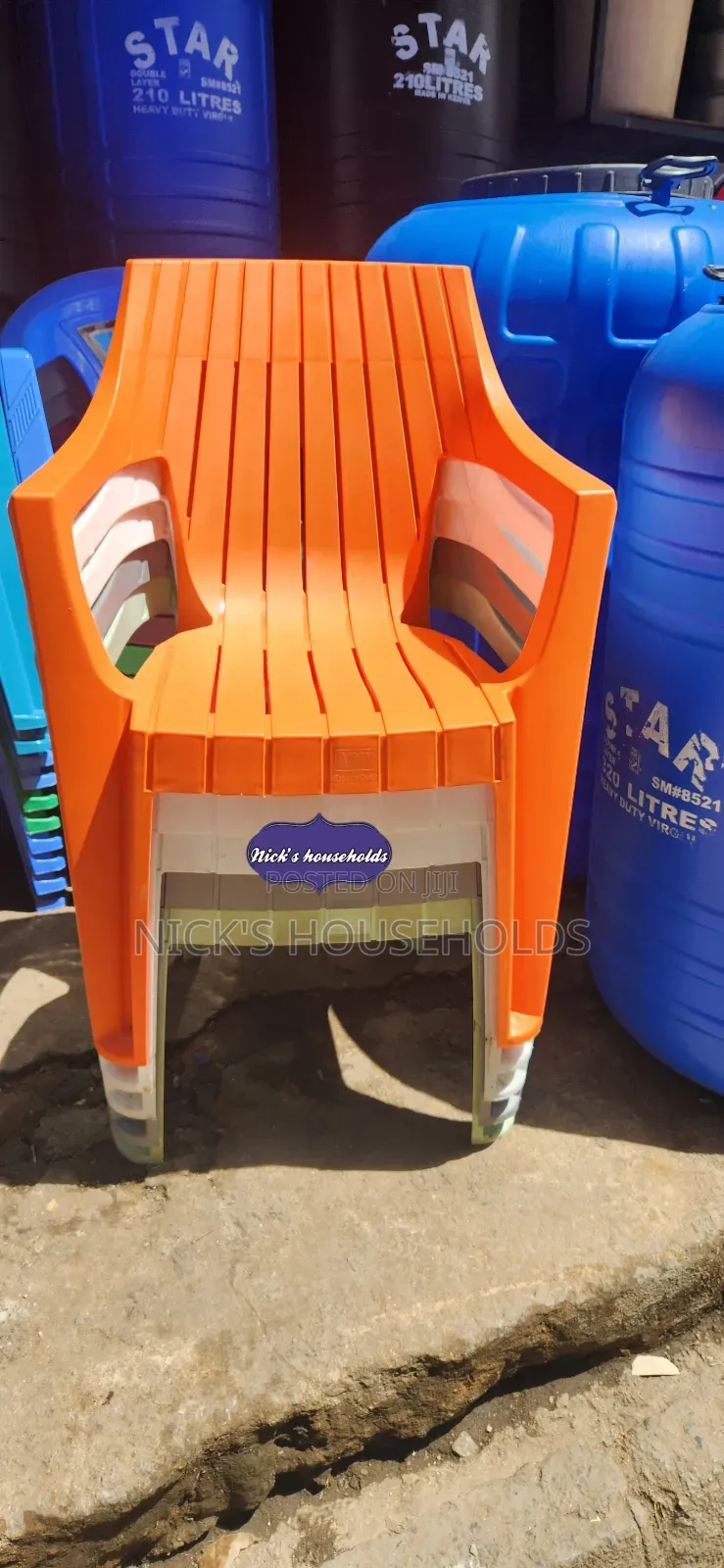 Plastic Chairs With Long Arms and High Backrest