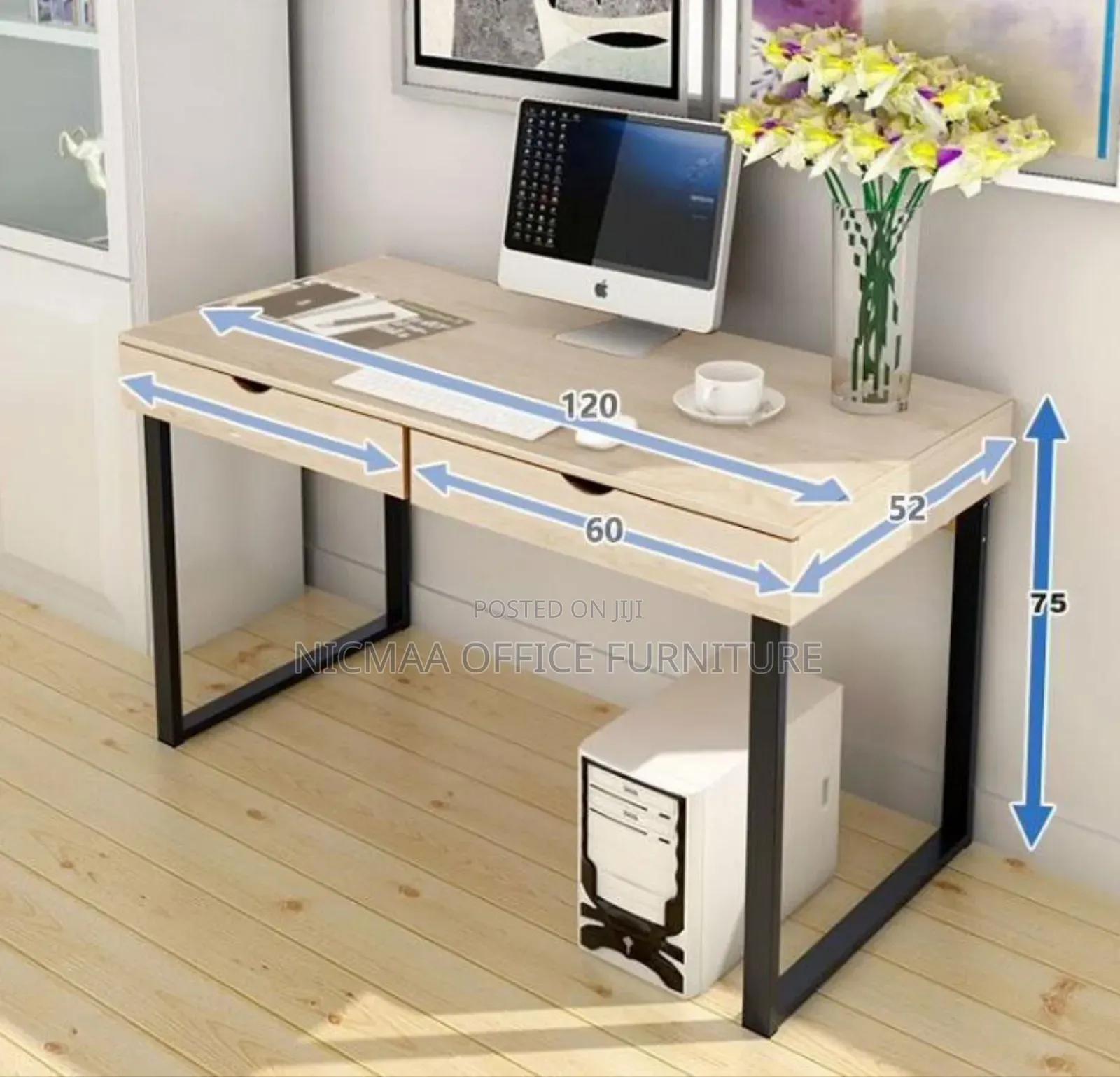 1.2m Study Desk With Drawers
