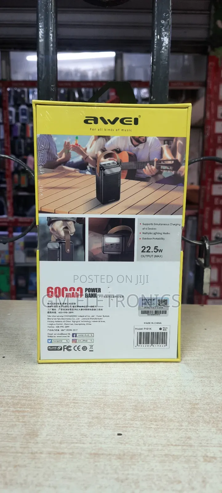 Portable Battery Power Bank Awei P101k 60000mah.