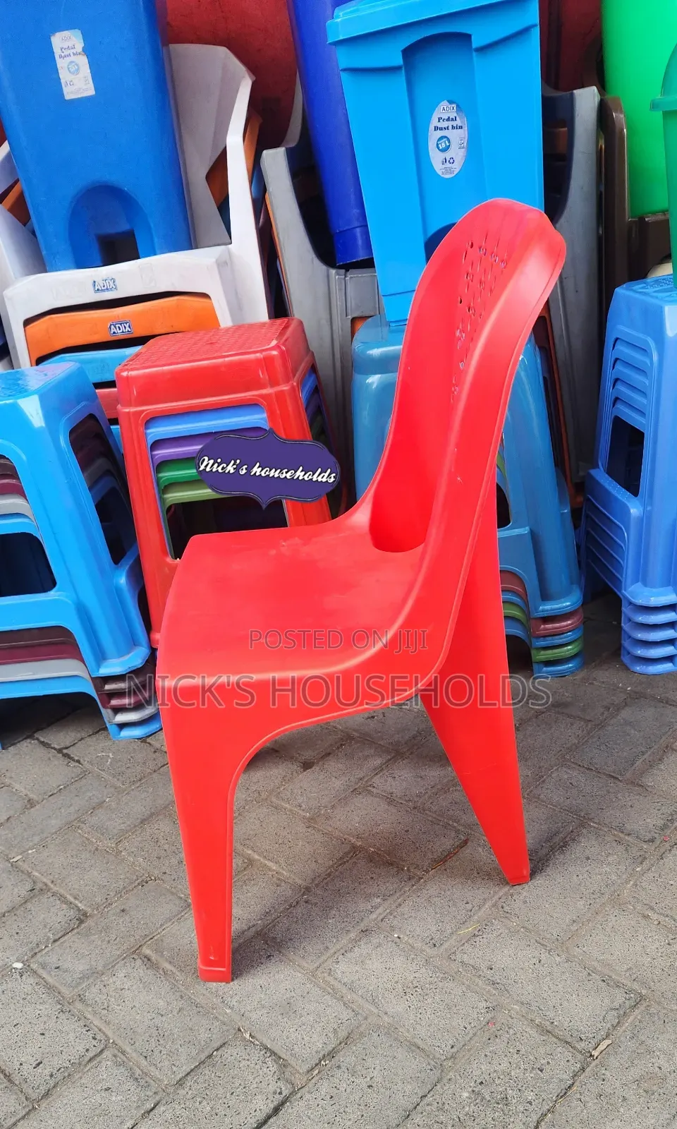 Skyplast Armless Plastic Chair (Red Armless Plastic Chairs)