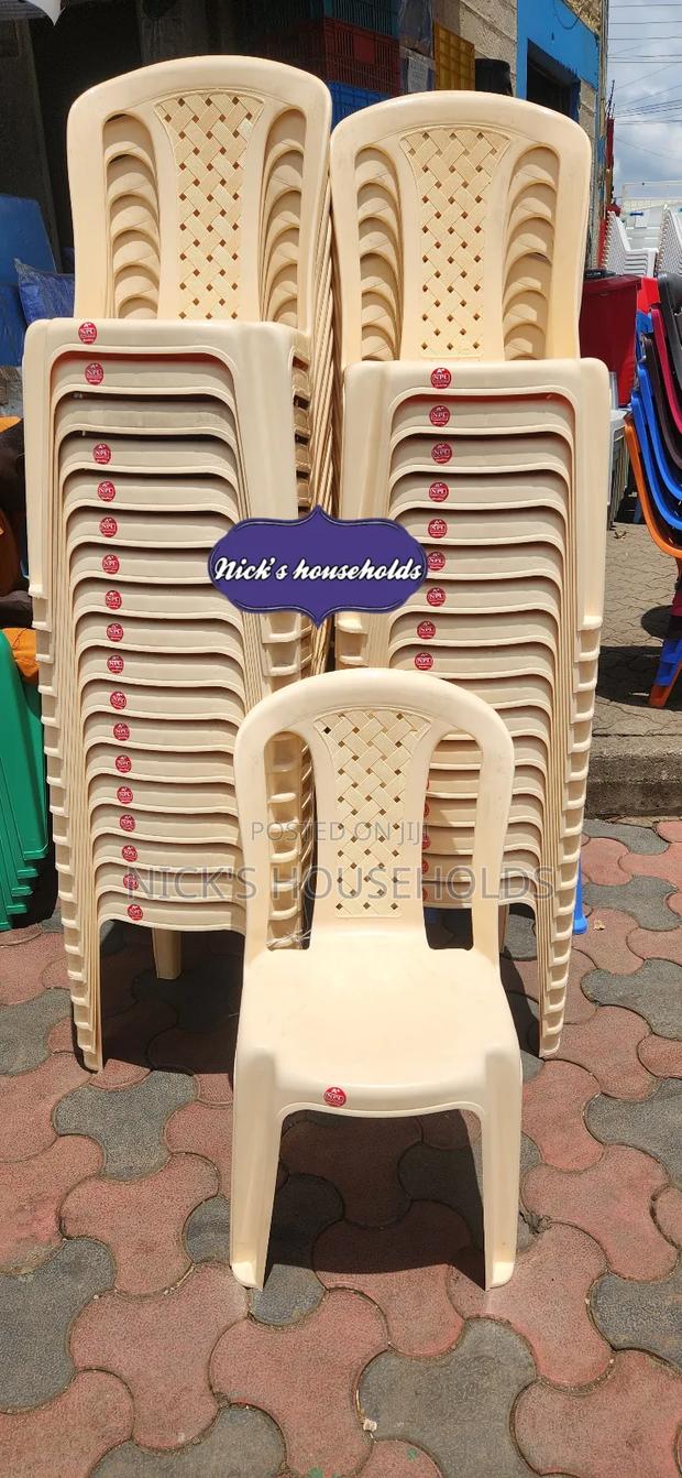Cream Armless Plastic Chair Available - main view