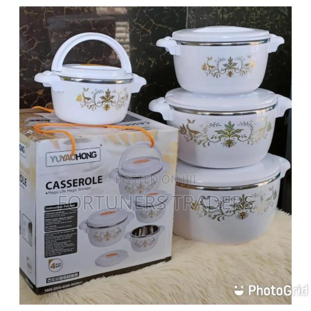 4 Pieces White Casserole Hotpots