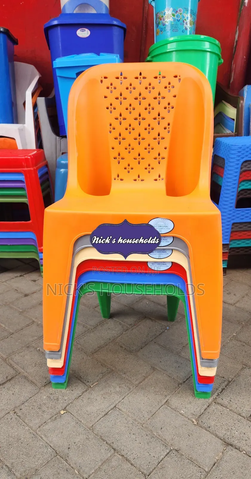 Pale Silver Skyplast Plastic Chair With Arms