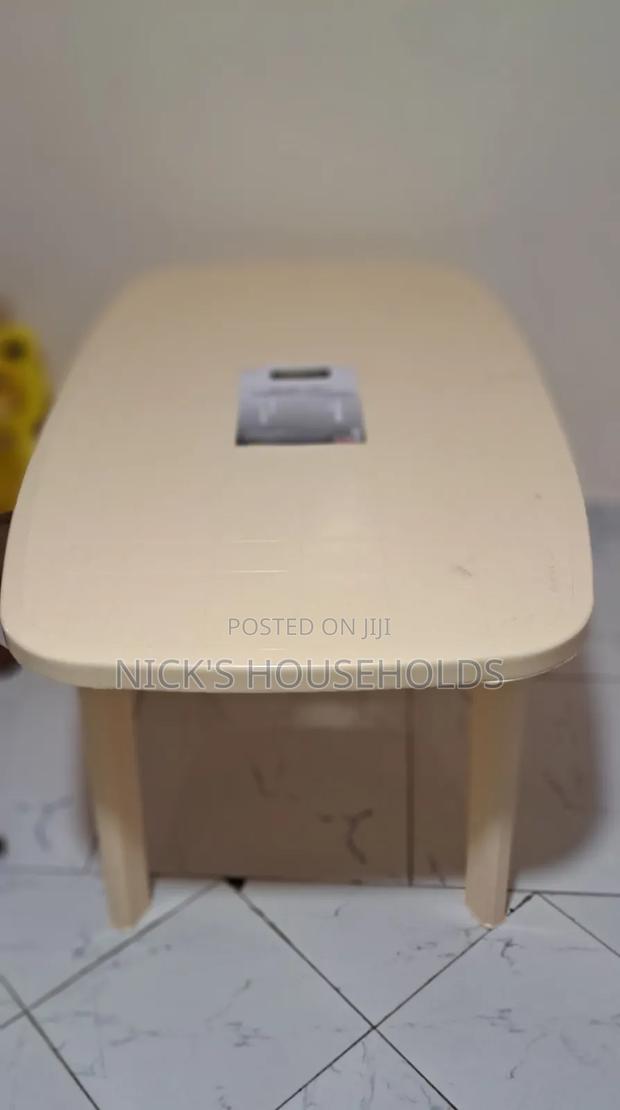 Ivory or Cream Complast Rectangular Plastic Table Available - thumbnail 2