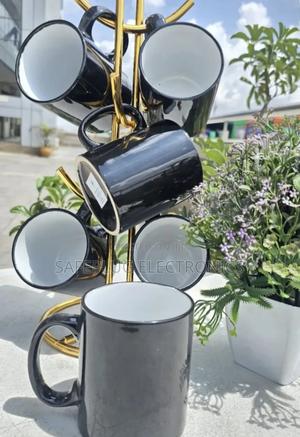 (20258) Ceramic Mugs - Black Exterior Design 6pcs - main view