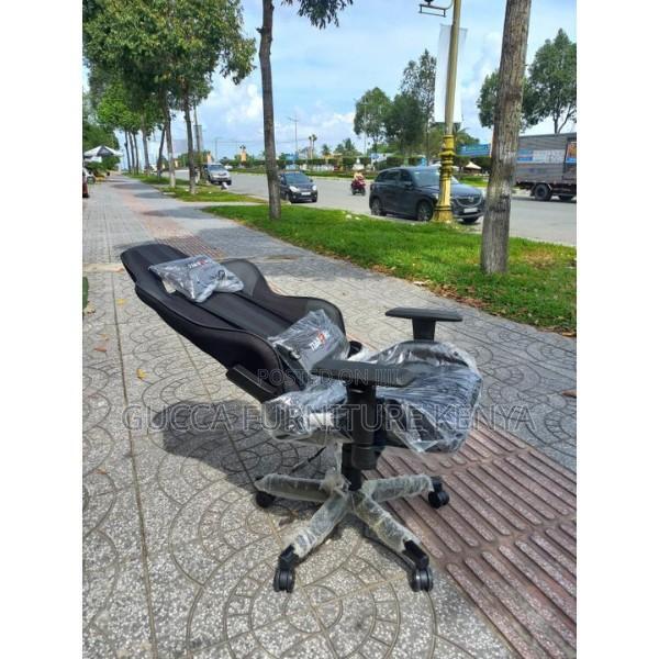 Office Chairs: Modern Leather Gaming Chair - Black - thumbnail 2