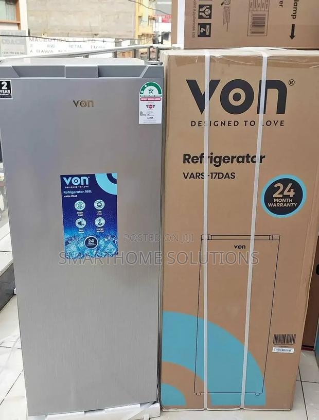 Von Vart-25dms Double Door Fridge, 168l – Silver - main view