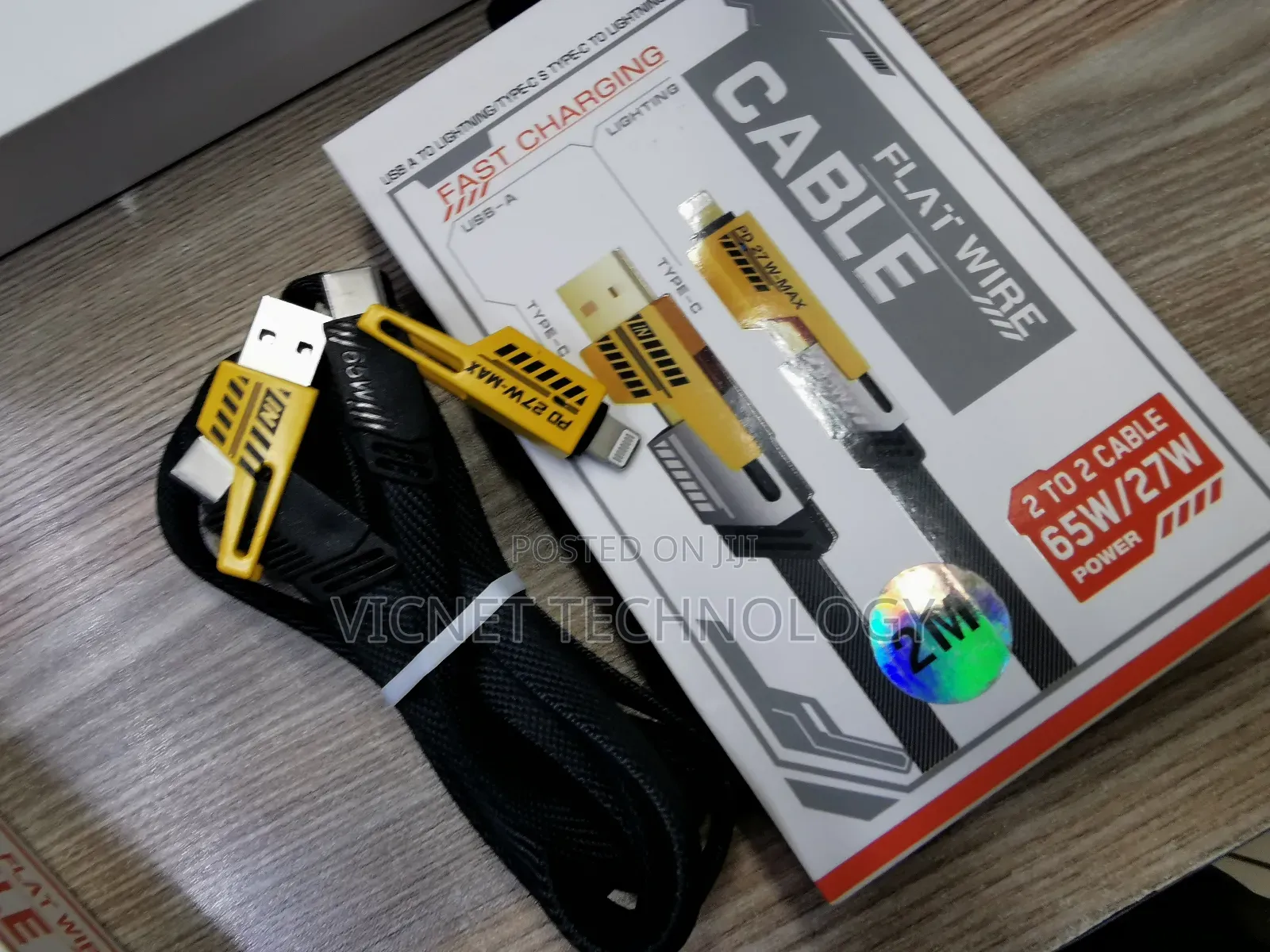 4 in 1 Type C, Usb A, Lightning Charging Cable Upto 65w