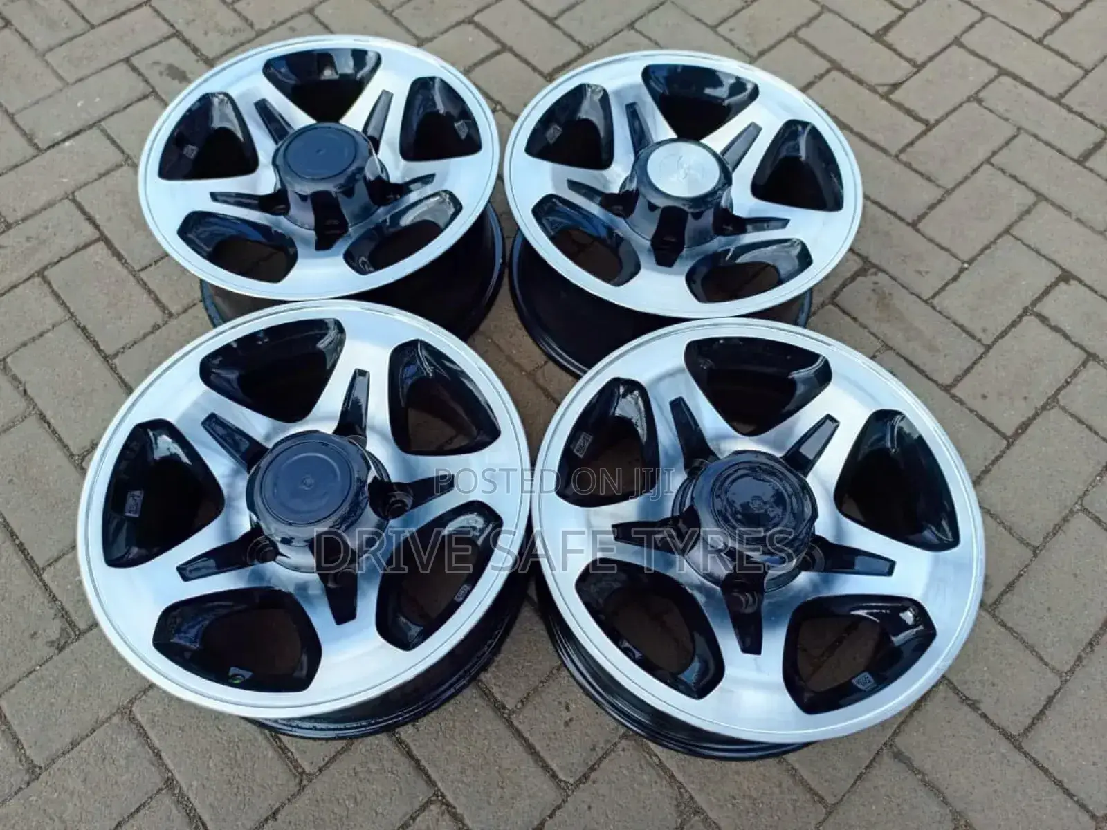 16 Inch Landcruiser Rims Black Silver Set