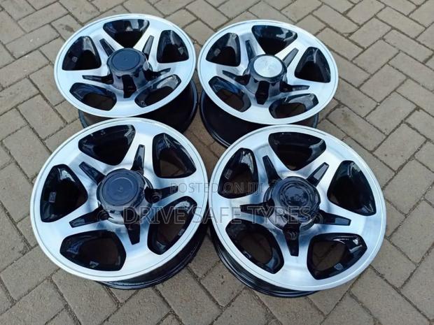 16 Inch Landcruiser Rims Black Silver Set