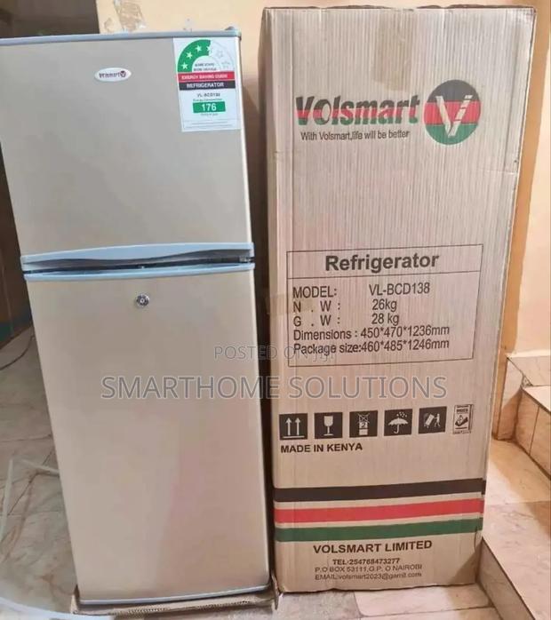 Brand New Volsmart 138l Fridge Double Door BDC-138lfr