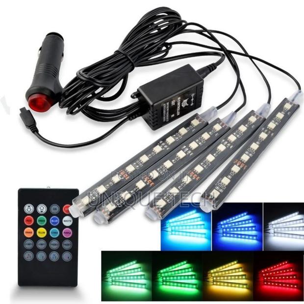 4pcs Led Car Interior Ambient Lights ( Colorful Stylish)