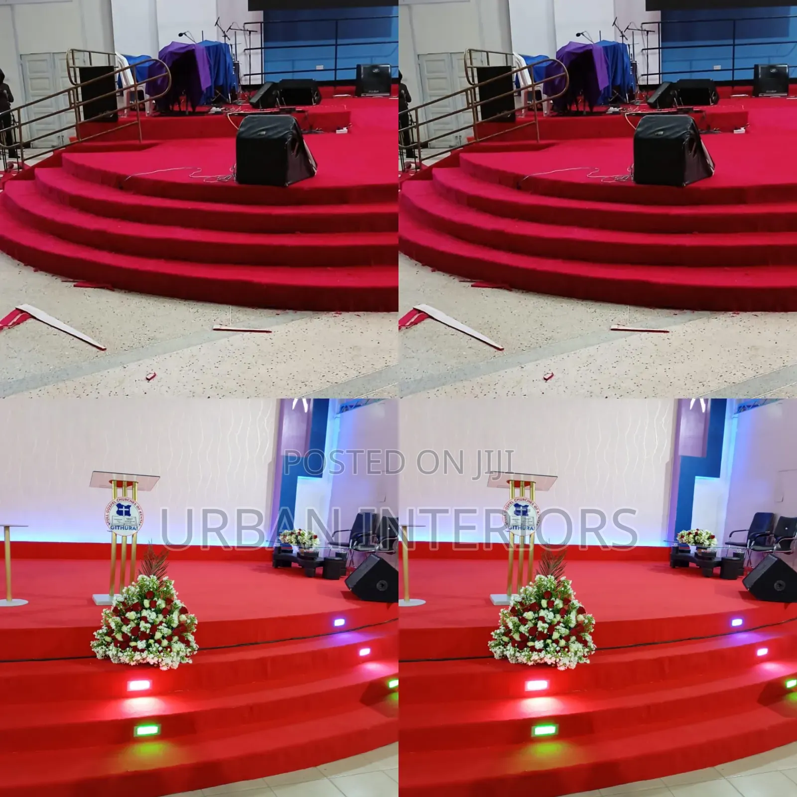 Red Delta Altar Carpets. Wall to Wall Church Carpets
