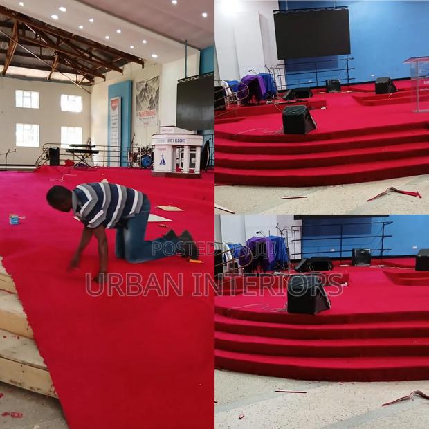 Wall to Wall Carpets. Church Altar Carpet Fitting With Glue