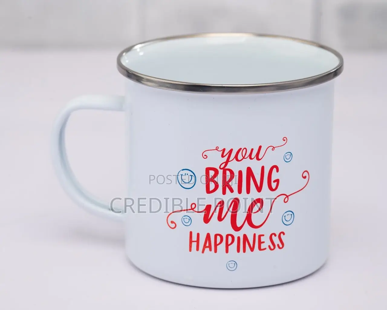 Enamel Mugs(Silver and Black Rings)