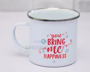 Enamel Mugs(Silver and Black Rings)