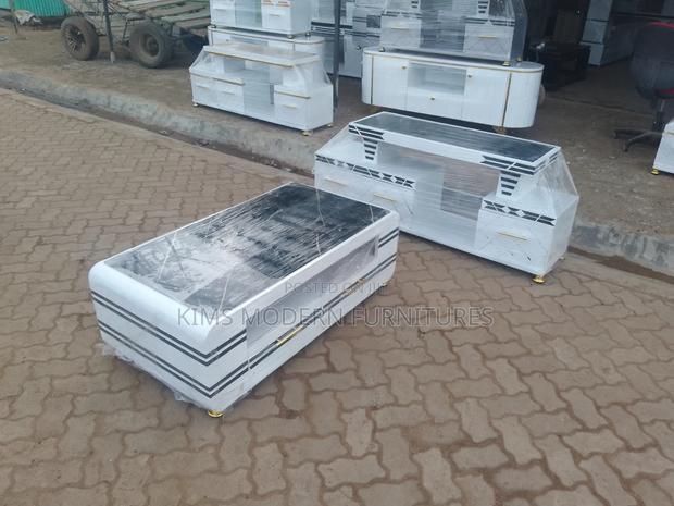 Ultra White Tv Stand Coffee Table - main view