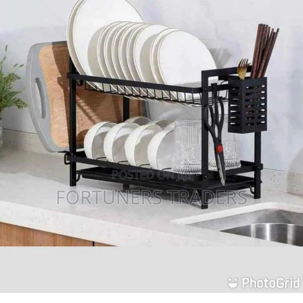 2 Tier Black Dish Rack - main view