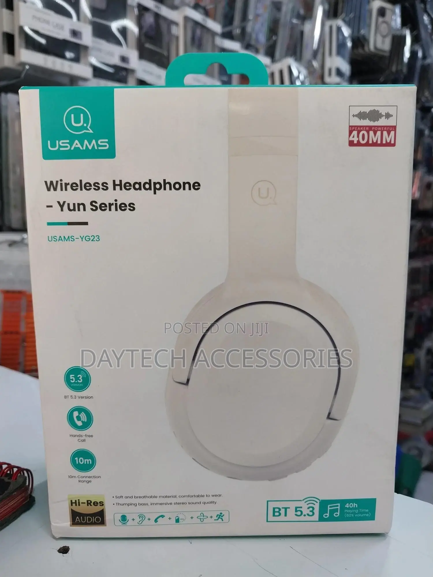 Usams Bluetooth 5.3 Headphones on-Ear Yun Series Black