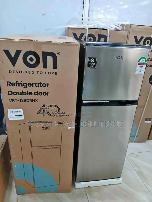 Fridge Brand New Von VRT-138drhx Double Door Fridge 138l