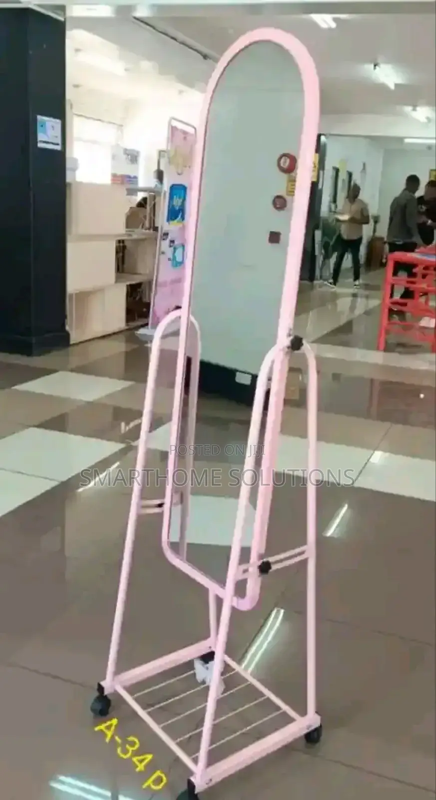 Full Length Dressing Mirror With Wheels and Shoes Racks