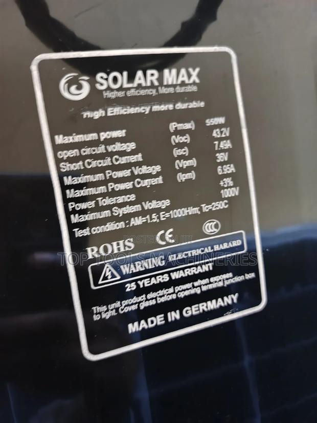 Solarmax 550watts Solar Panel Monocrystalline - thumbnail 2