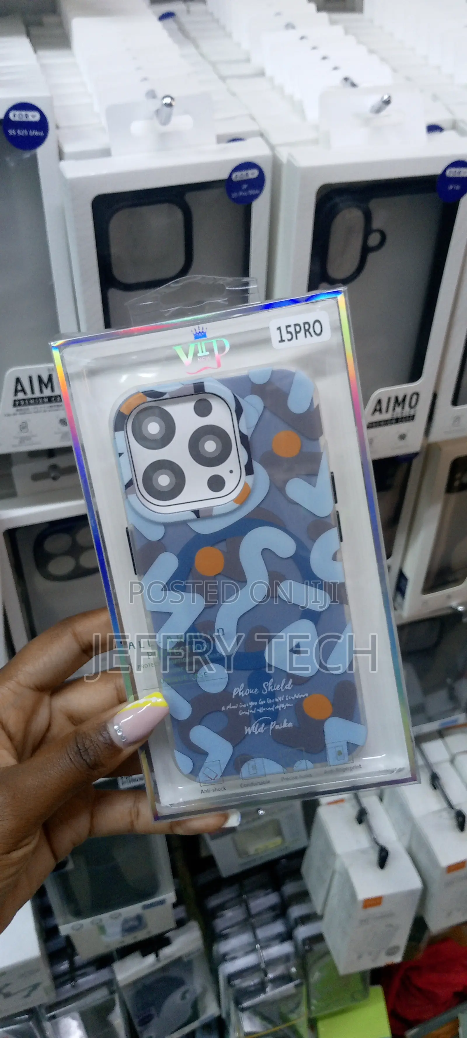iPhone 15 Pro Magsafe Palka Case -Blue Multicolors Marks