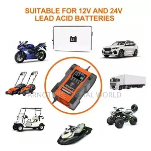 Lithium Battery Charger, 12v/24v 6amp Automatic Intelligent