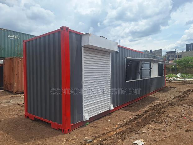 40ft Container Converted Into a Bar Counter Opening.