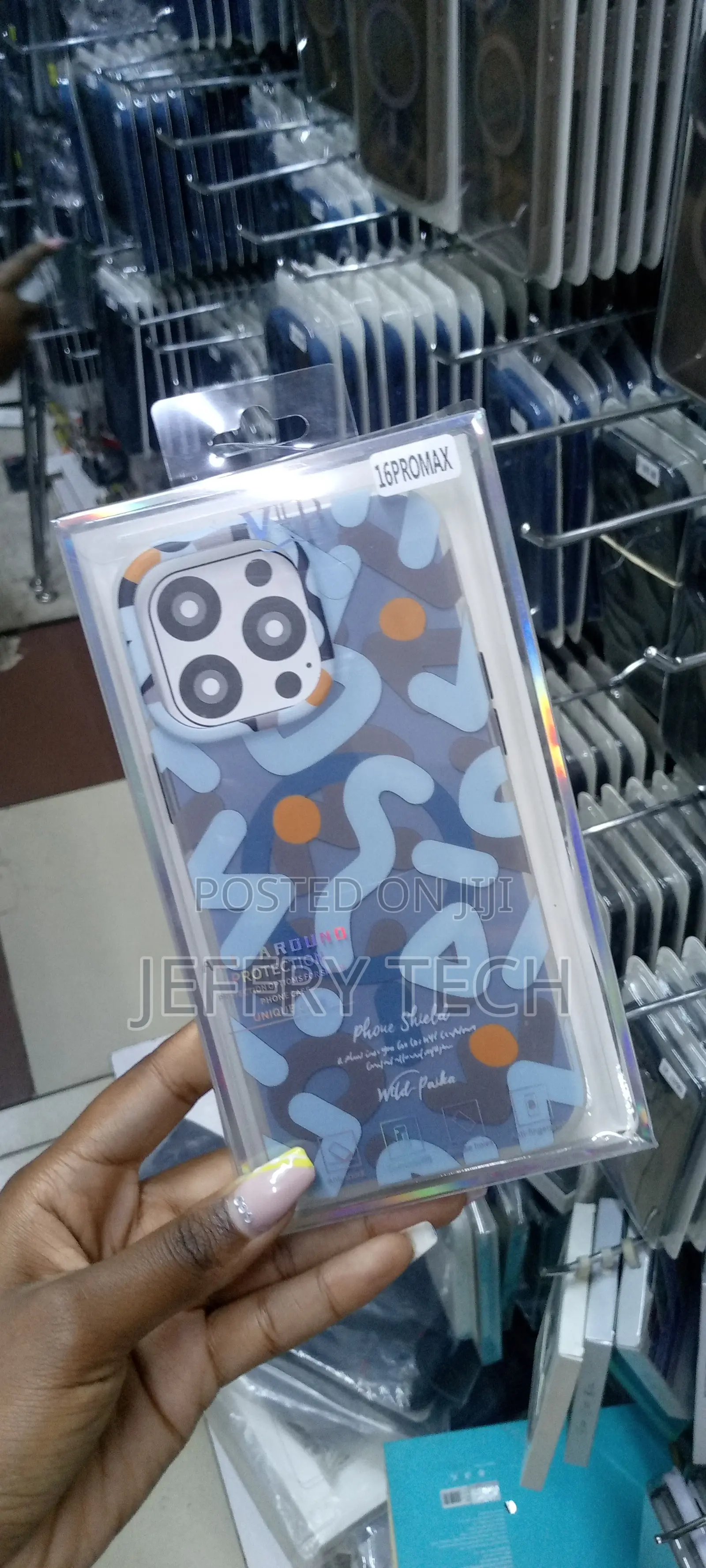 iPhone 16 Pro Max Magsafe Case With Cute Colored Marks-Blue
