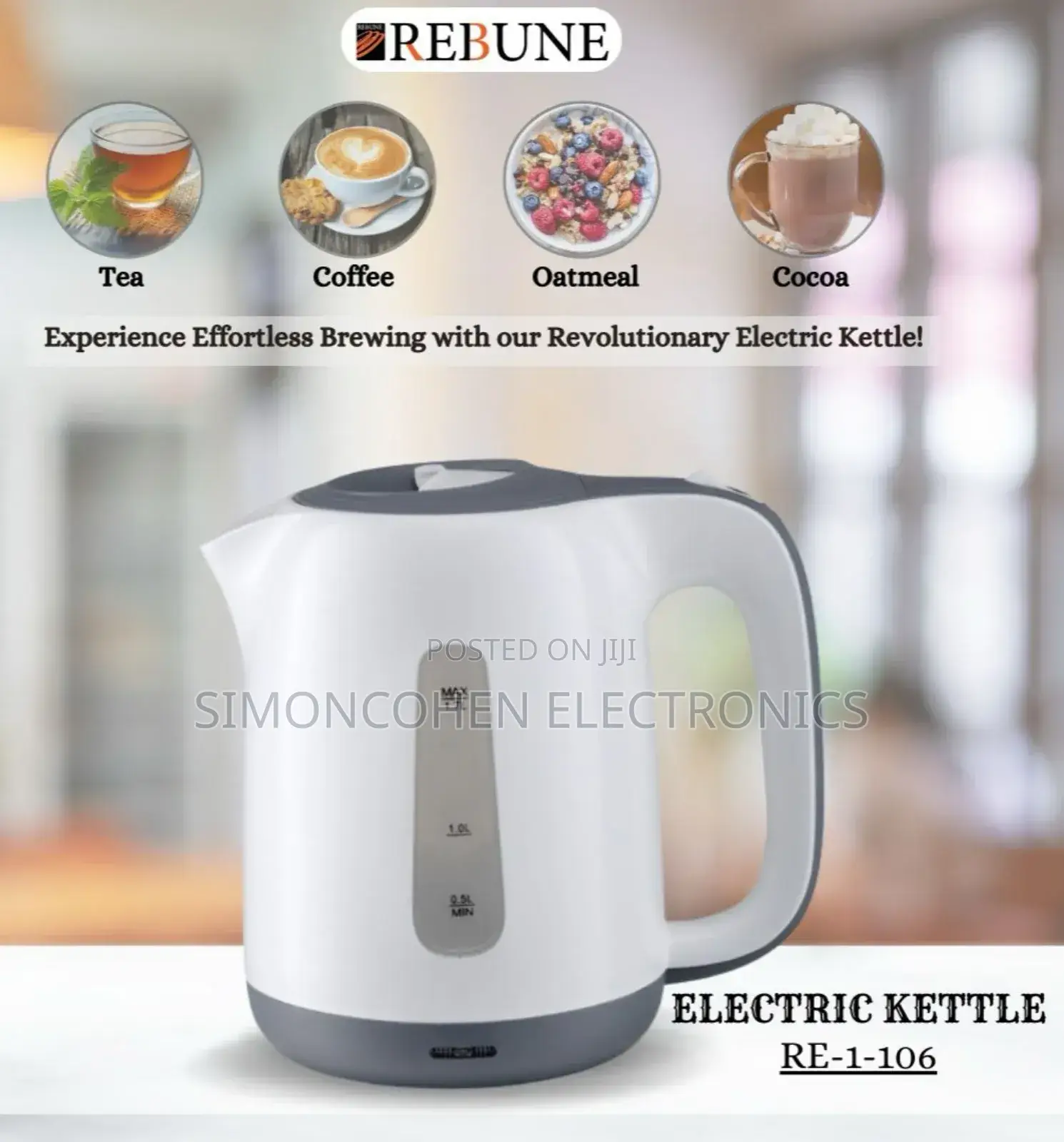 1.7l Rebune Plastic Kettle