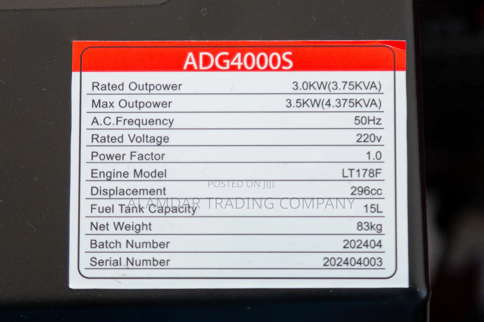 4.375kva Diesel Generator