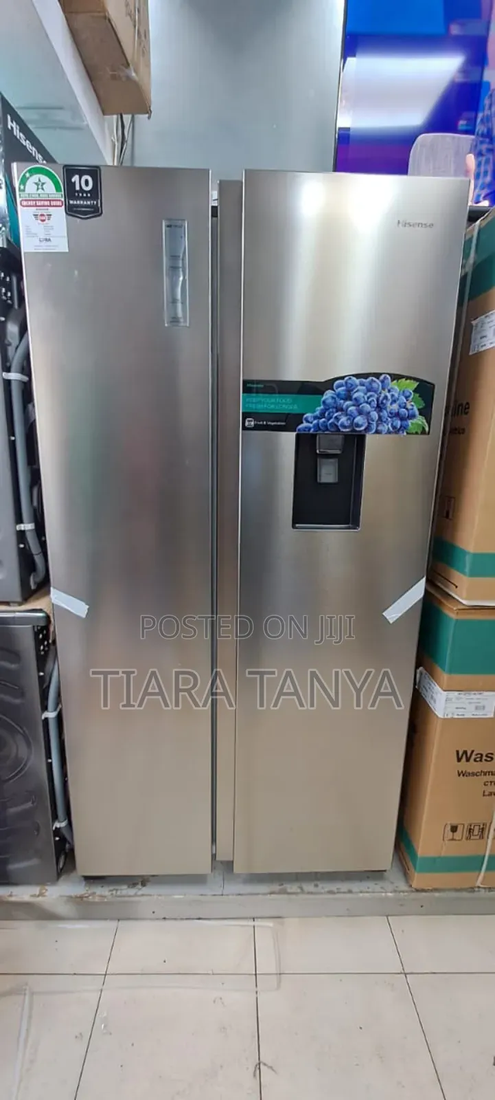 Hisense518 LTRS Side by Side No-Frost Fridge Withdispenser