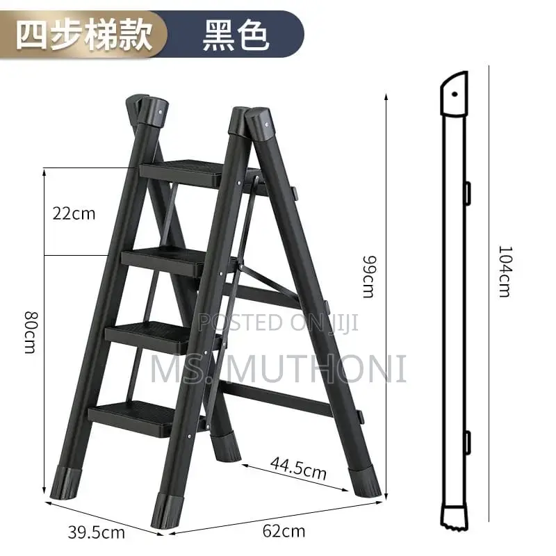 4-step Foldable Ladder Red, Black , White