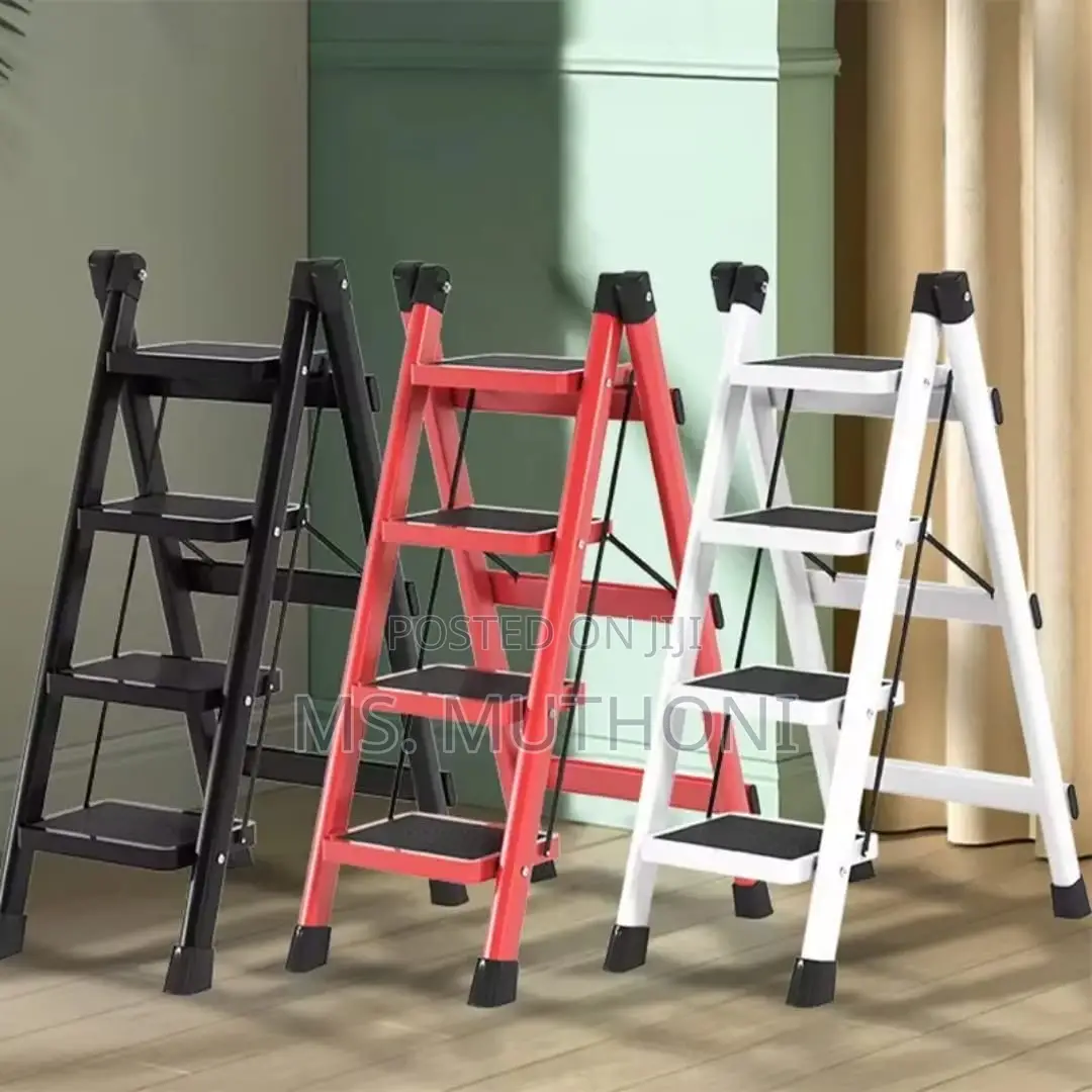 4-step Foldable Ladder Red, Black , White