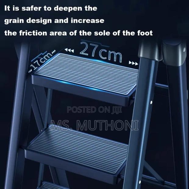 4-step Foldable Ladder Red, Black , White - thumbnail 3