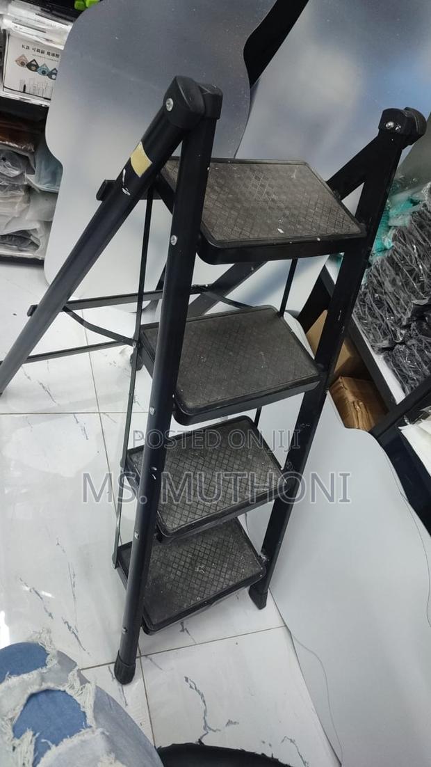 4-step Foldable Ladder Red, Black , White - thumbnail 7