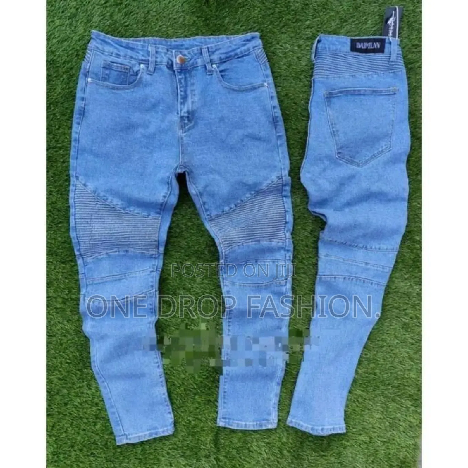 Men Ocean Blue Plain Jeans Sizes (30-38)