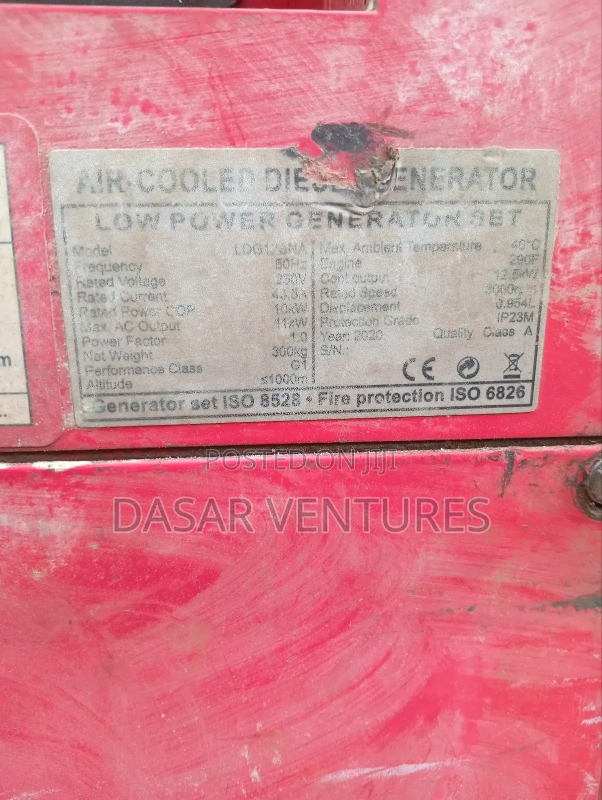 Generator Hire 10kva Diesel Engine 7,500/-