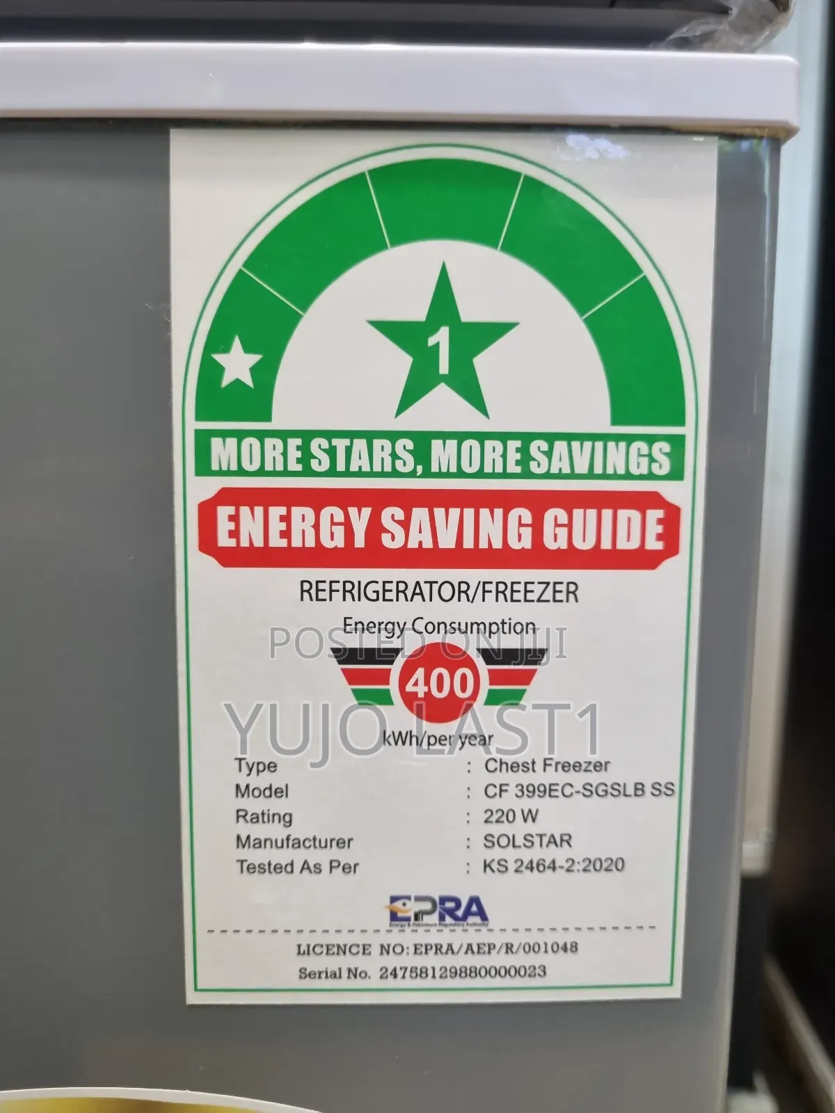 Solstar Cf399ecsgslbss 282l Chest Freezer