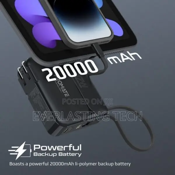 Promate 20000mah Power Bank • 27w Power Delivery