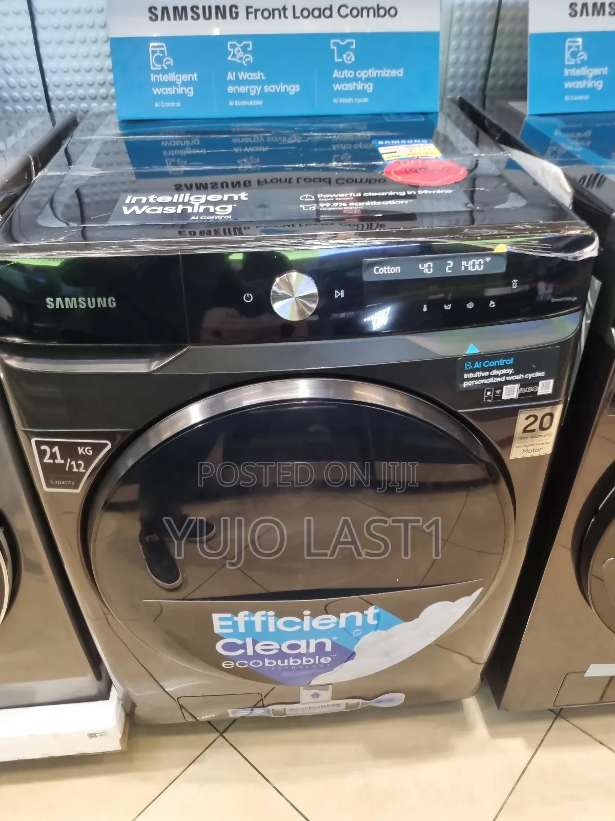 Samsung 21kg Front Load Washer + 12kg Wd21t6300gv