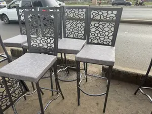 Restaurant And Bar High Silver Coated Chairs