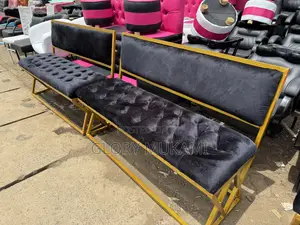 5 Seater Black Waiting Bench Chair