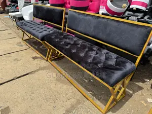 5 Seater Black Waiting Bench Chair