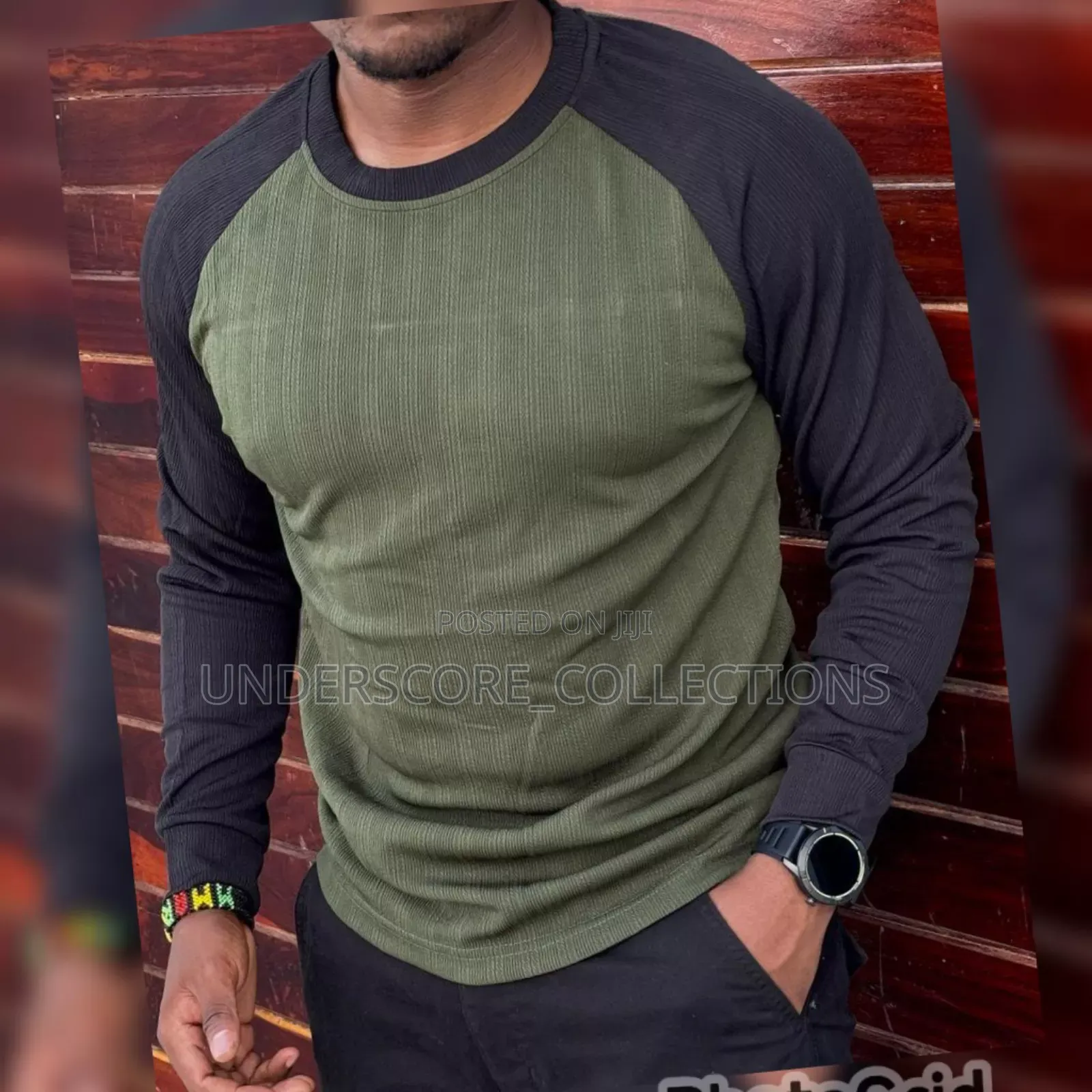 Black/Jungle Green Men's T-Shirts