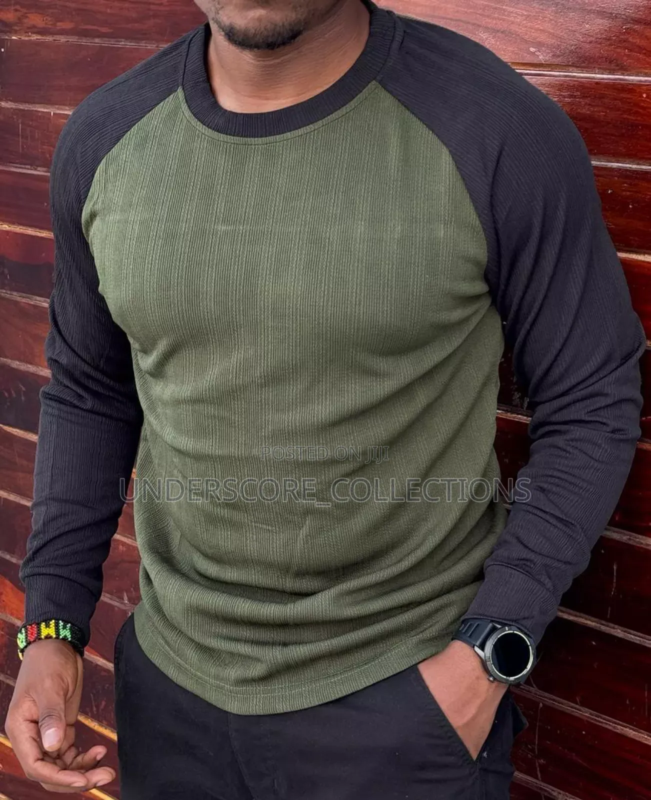 Black/Jungle Green Men's T-Shirts
